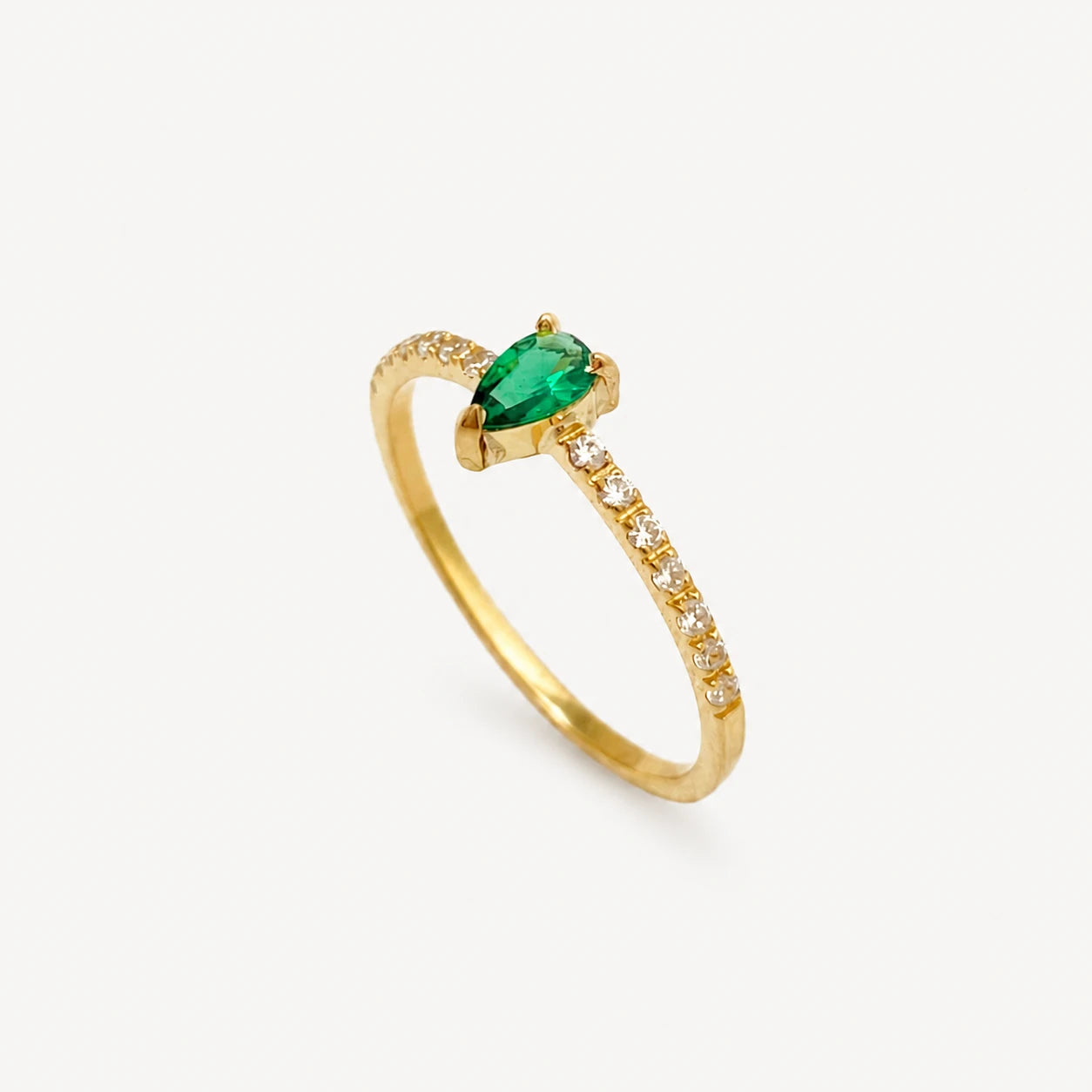 Anel de Noivado | Ouro 18k | Lirio gota