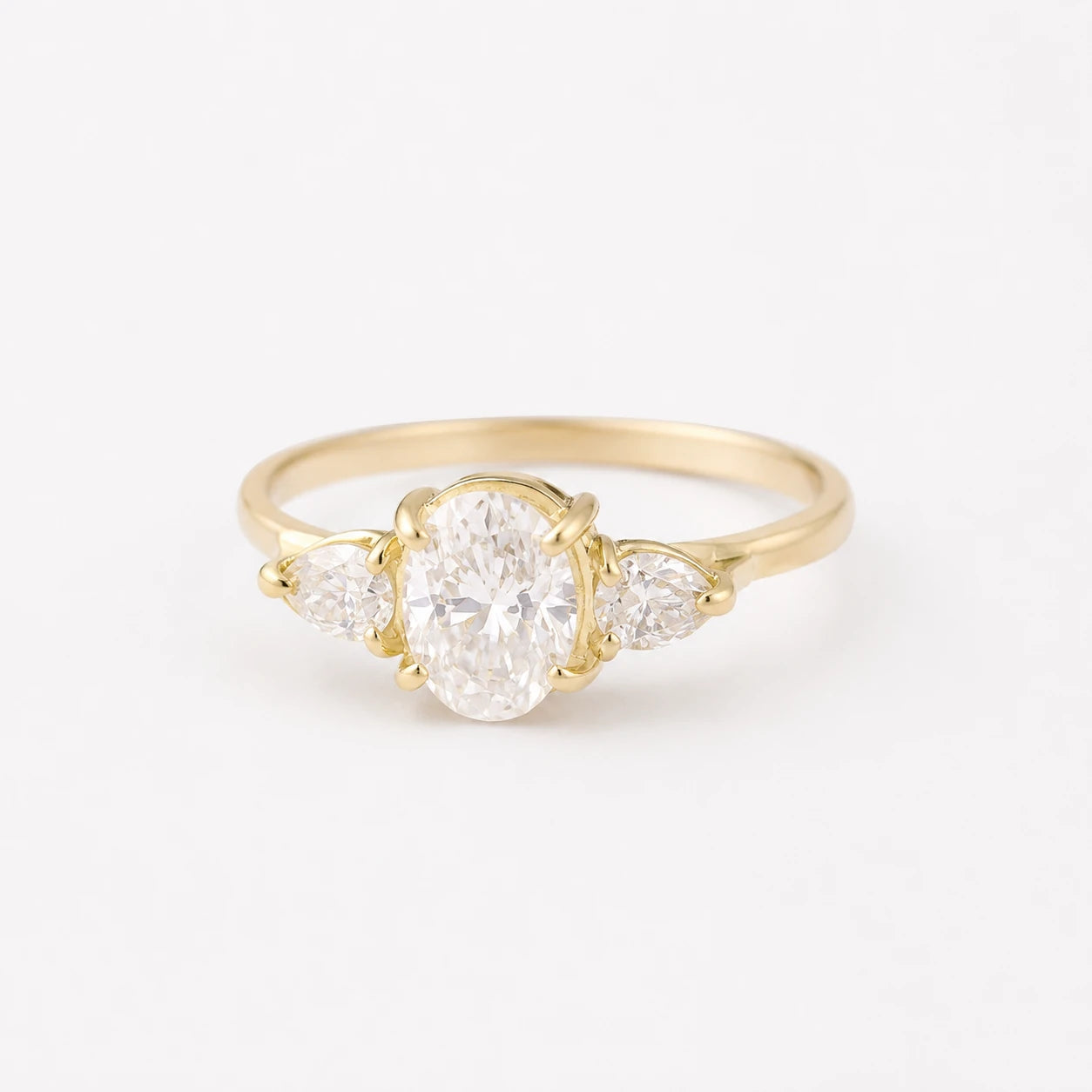 Anel de Noivado | Ouro Branco 18k | Solaris II