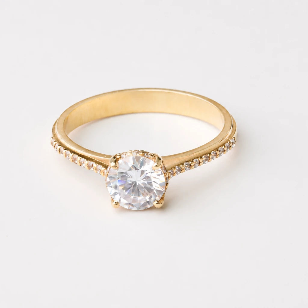 Anel de Noivado | Ouro 18k | Buganvilia