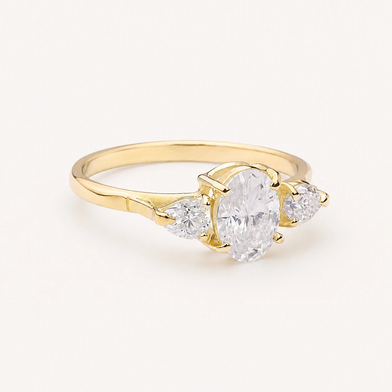 Anel de Noivado | Ouro Branco 18k | Solaris II