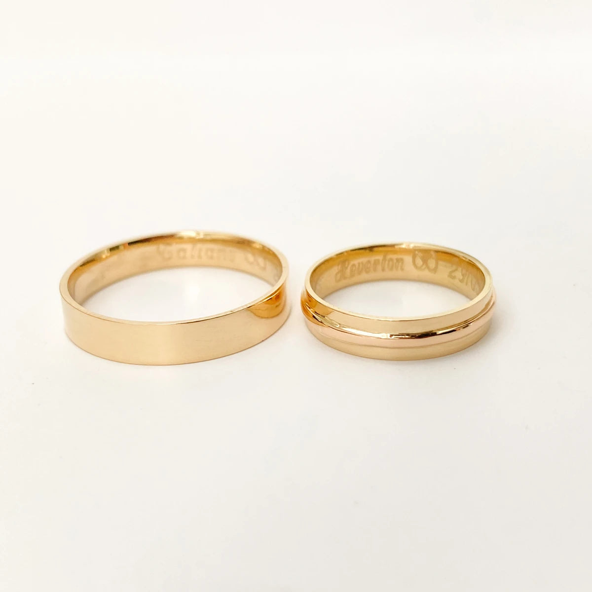 Aliança de Casamento | Calêndula | 4 e 5mm | Ouro 18k
