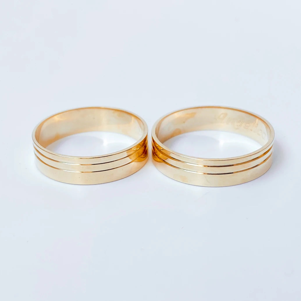 Aliança de Casamento | Clívia | 7mm | Ouro 18k