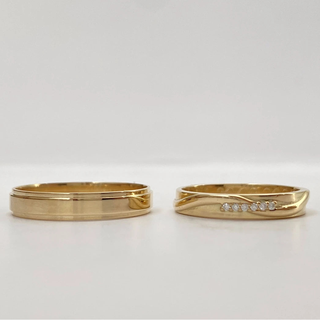 Aliança de Casamento | Flor de Cerejeira | 3,5mm | Ouro 18k