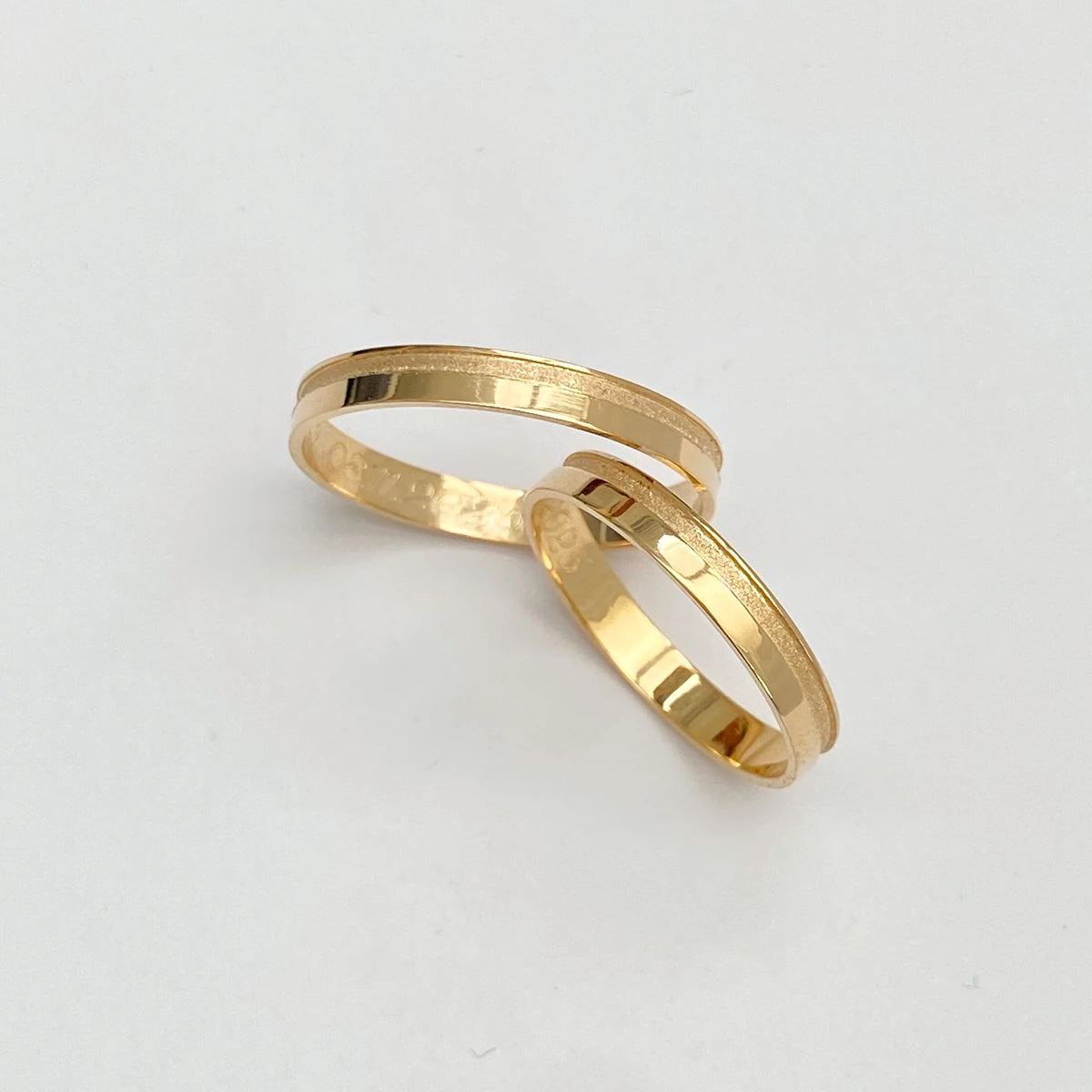 Aliança de Casamento | Flor de Tangerina | 3mm | Ouro 18k