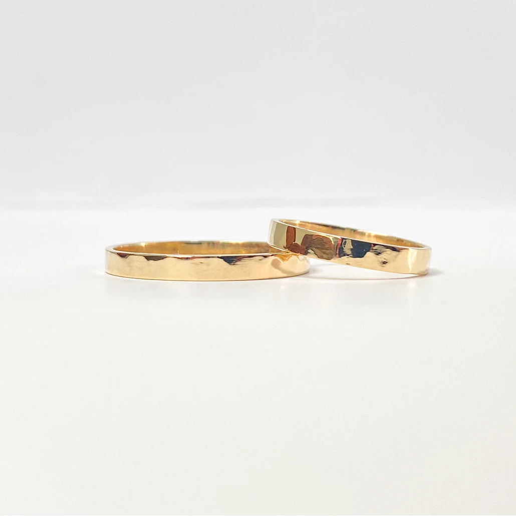 Aliança de Casamento | Martelada | 3mm | Ouro 18k