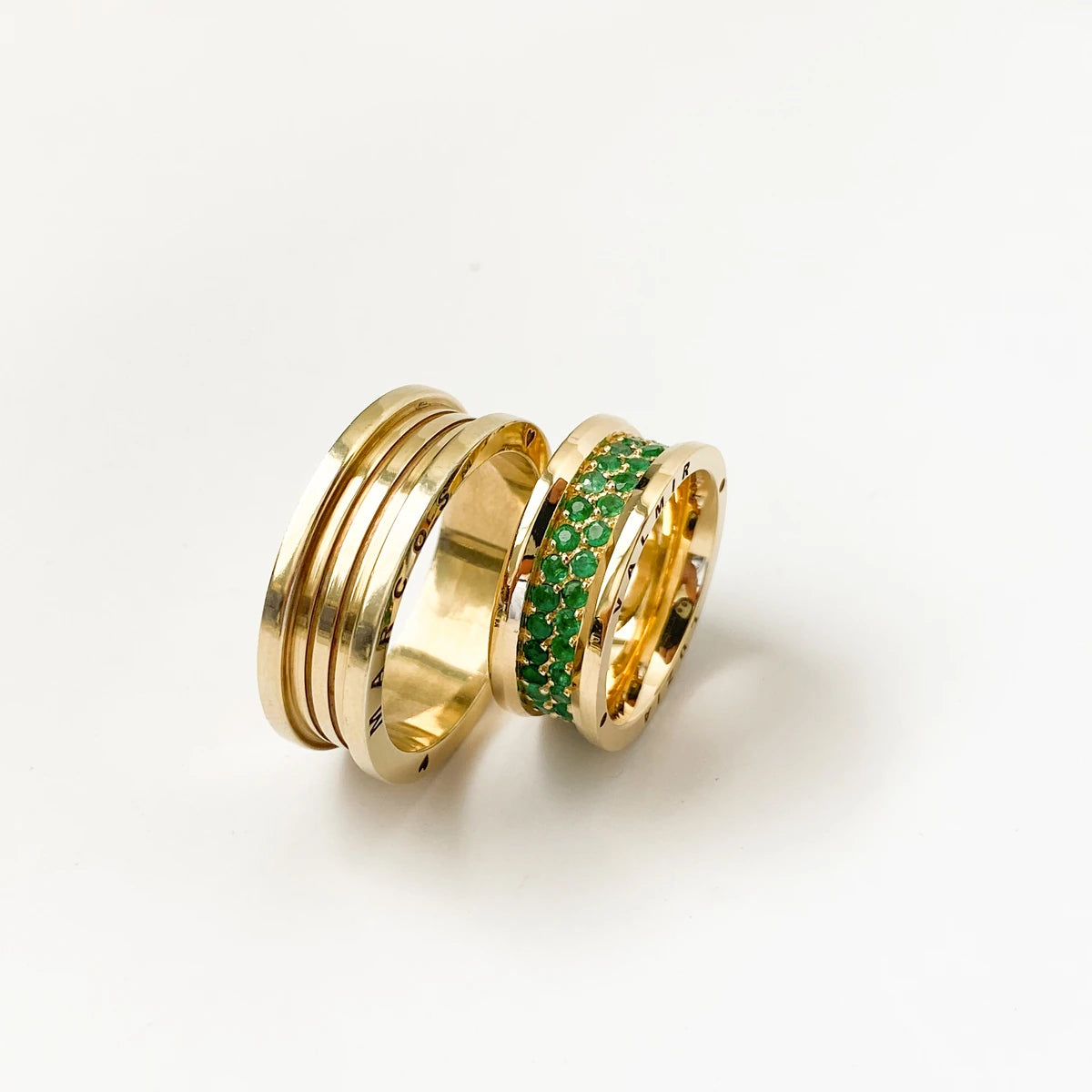 Aliança de Casamento | Mozart P Verde | 8mm | Ouro 18k