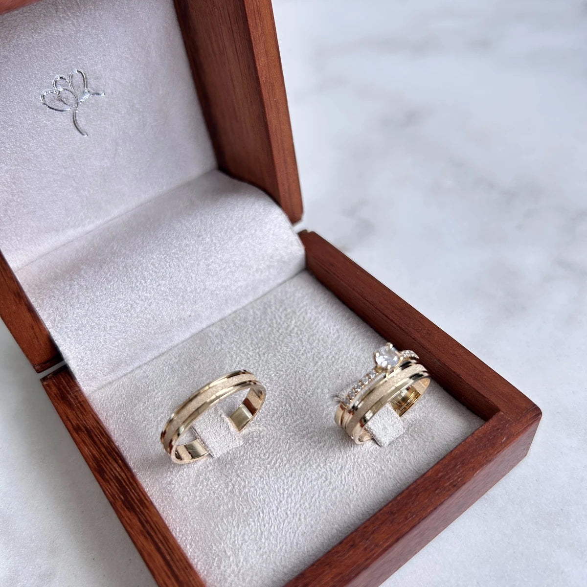 Aliança de Casamento | Rosa-do-Campo | 5mm | Ouro 18k