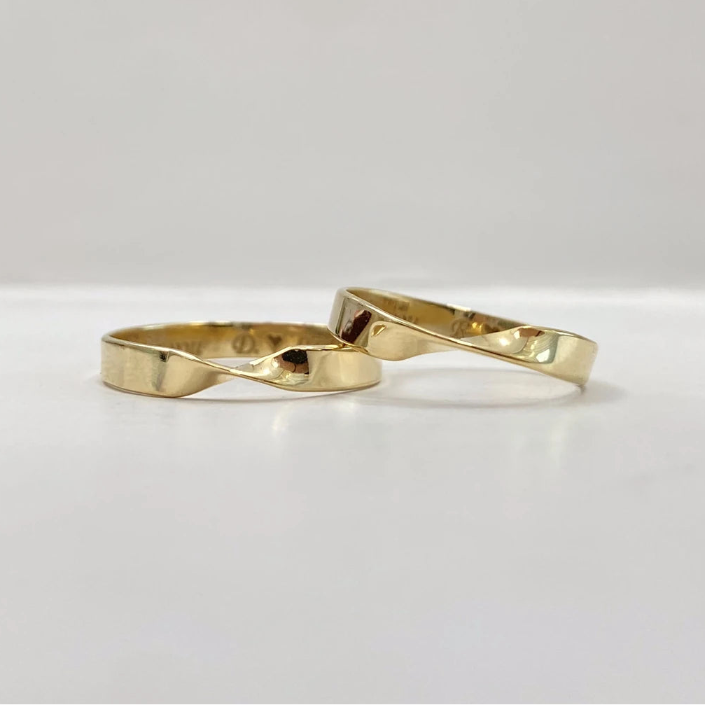 Aliança de Casamento | Torcida | 3mm | Ouro 18k