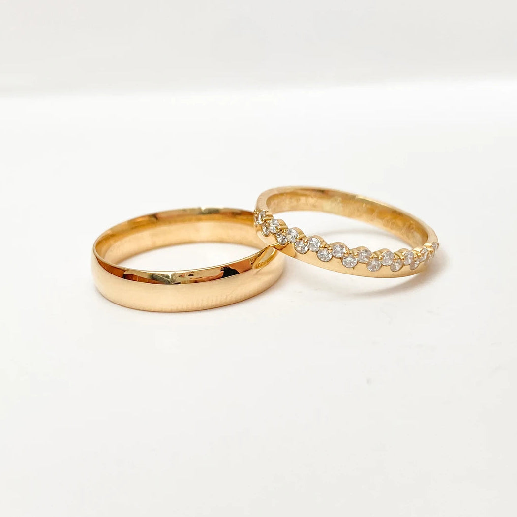 Aliança de Casamento | Yangi | 2,5 e 4mm | Ouro 18k