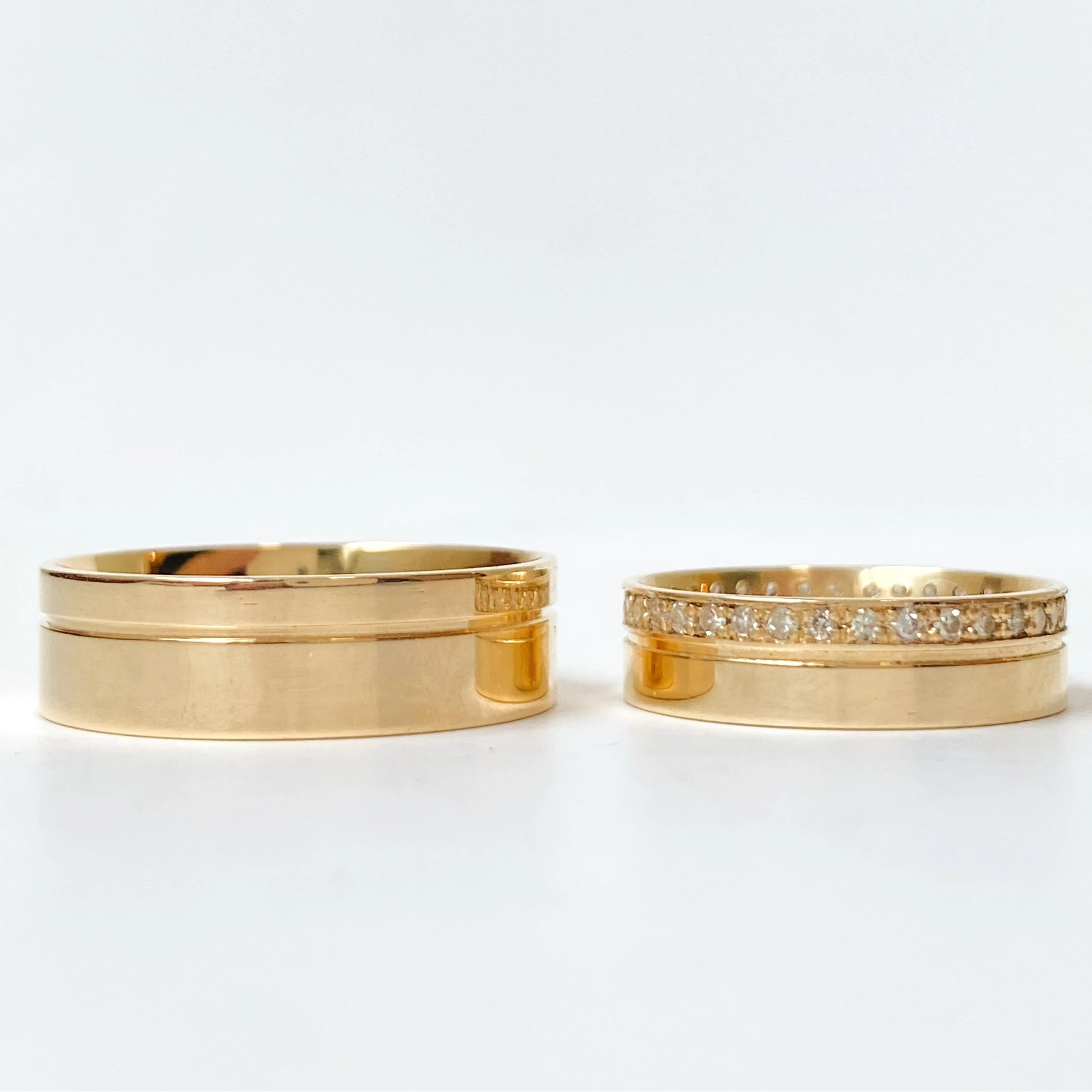 Aliança de Casamento | Maitê ll | 5 e 6mm | Ouro 18k