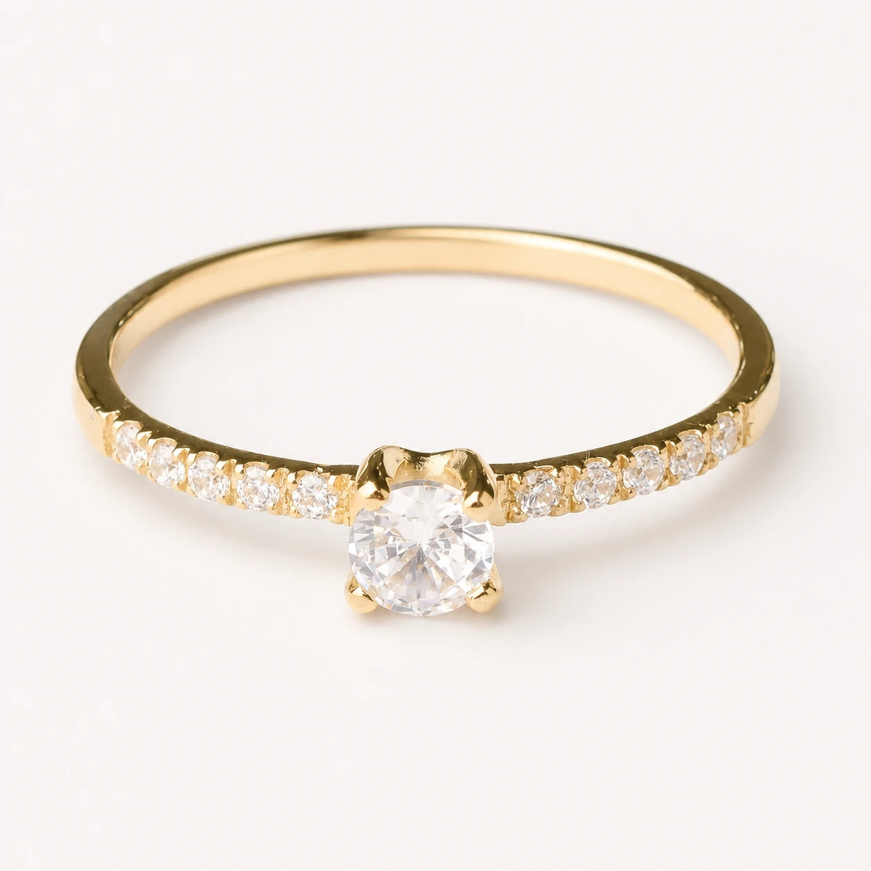 Anel de Noivado | Ouro 18k | Lirio
