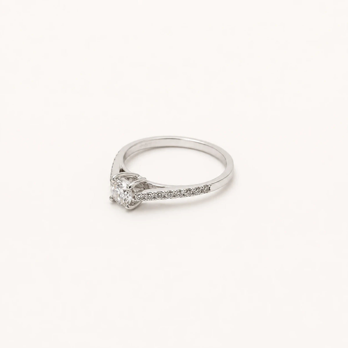 Anel de Noivado | Ouro Branco 18k | Verbena