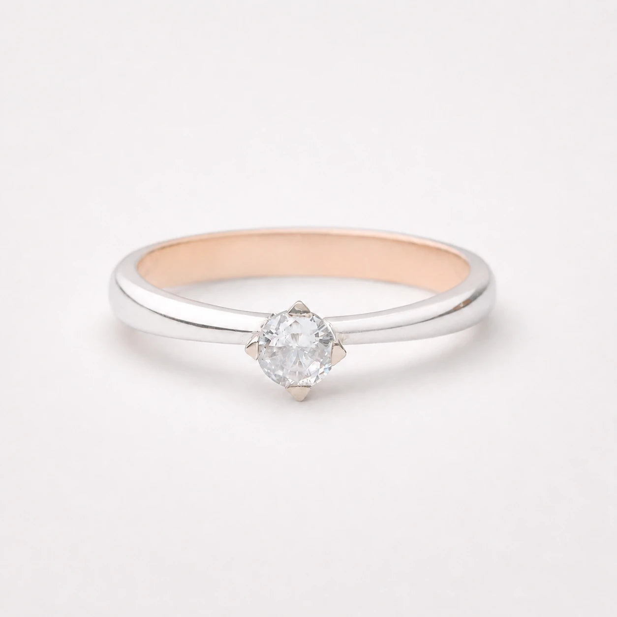 Anel de Noivado | Ouro Amarelo e Rosé 18k | Rosa